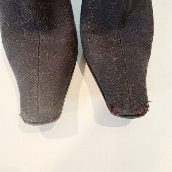 Gucci Fabric Ankle Boots Cloth Size 7.5 Brown *FLAW - Picture 8 of 8